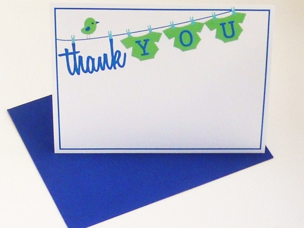 Baby Thank You Notes Boy Onesie Clothesline Il_170x135