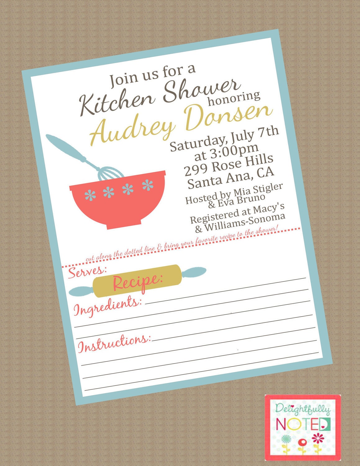 Recipe Bridal Shower Invitations Kitchen Theme Il_170x135