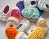 Crocheted  Cotton Baby Loafers Made to Order sizes Newborn to 12 months