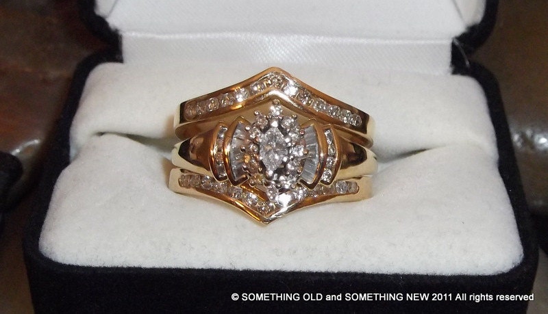 SOLD!!! On reserve for Linda Gorgeous 14 kt Yellow Gold 1.50 ct Carat Diamond Wedding set. Price drastically reduced