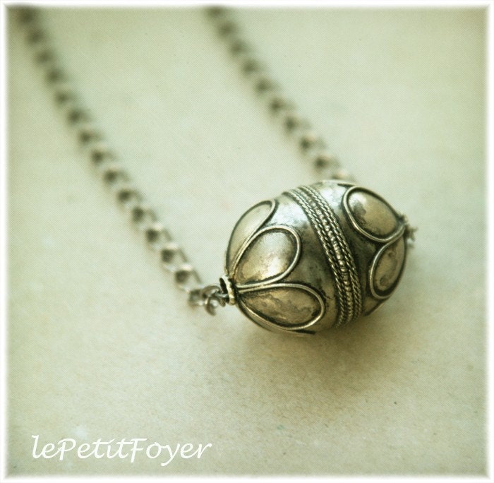 SALE Desert Dream, Necklace, antiqued silver handmade artisan turkoman bead, ethnic tribal rustic minimalistic