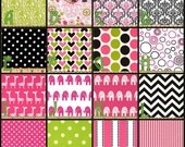 Custom Crib Bedding - 2 piece set in Preppy Pink (Bumpers/Straight Box Skirt
