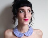 Peter Pan collar movable, vintage woven fabric purple