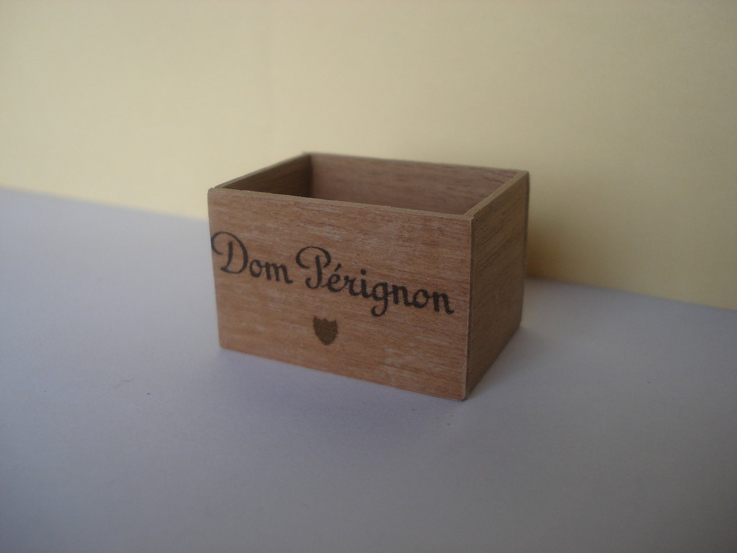 Miniature champagne Dom Perignon wooden crate