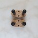 Ukulele wall mount hangers, two pack, red mahogany stain