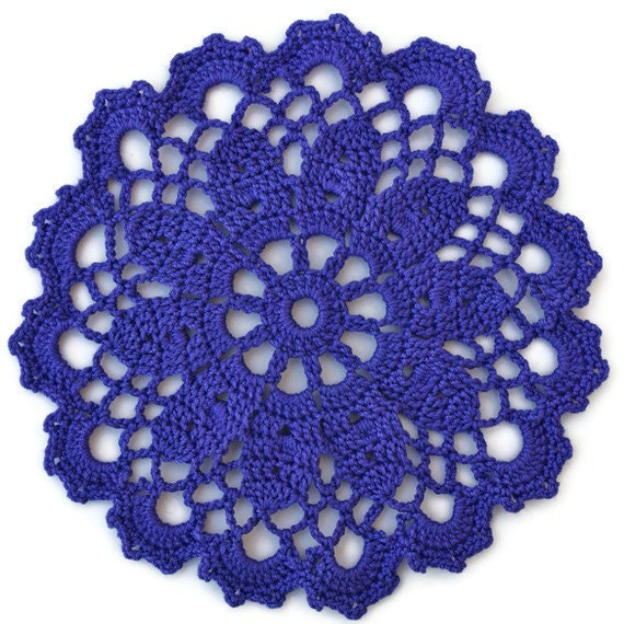Purple Coasters Doilies Crochet Set of Four