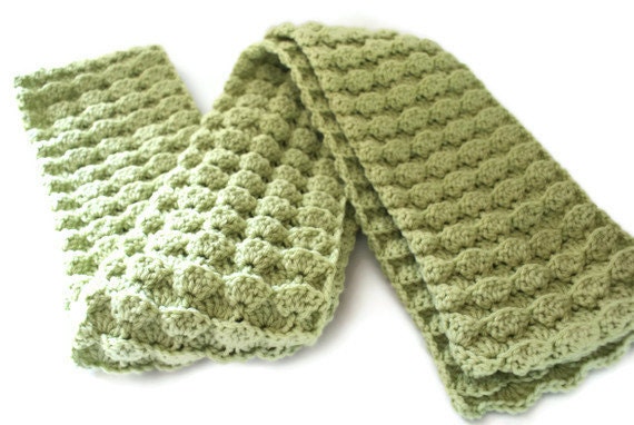 Crochet Scarf Crochet Green Scarf