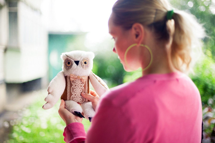 Francois owl , soft  art toy by  Wassupbrothers.