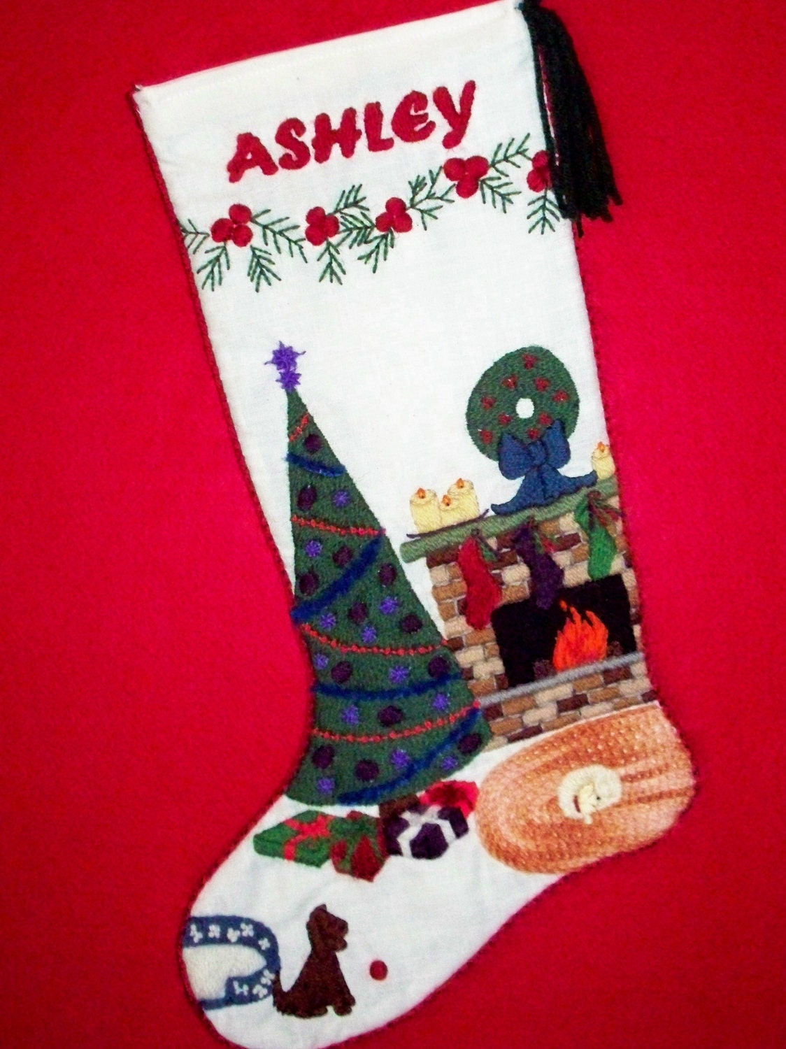 Crewel Embroidery Christmas Stocking Kit by PrigrauceCrewel