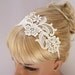 Phalenopsis ivory lace crystal headband