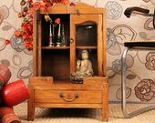 Antique Indian Teak Wood Altar Cabinet
