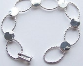 Silver Plated Hammered Oval Bracelet Form for Crafting and Embellishing 7.25 inches
