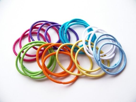 24 Ponytail Elastics No Damage Metal Free Ouchless Hair Ties