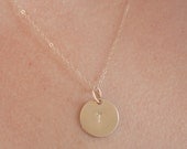 Initial necklace-14k gold filled "1/2 initial charm necklace