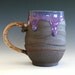 Large Purple Coffee Mug, Holds 16 oz, handmade ceramic cup, coffee cup