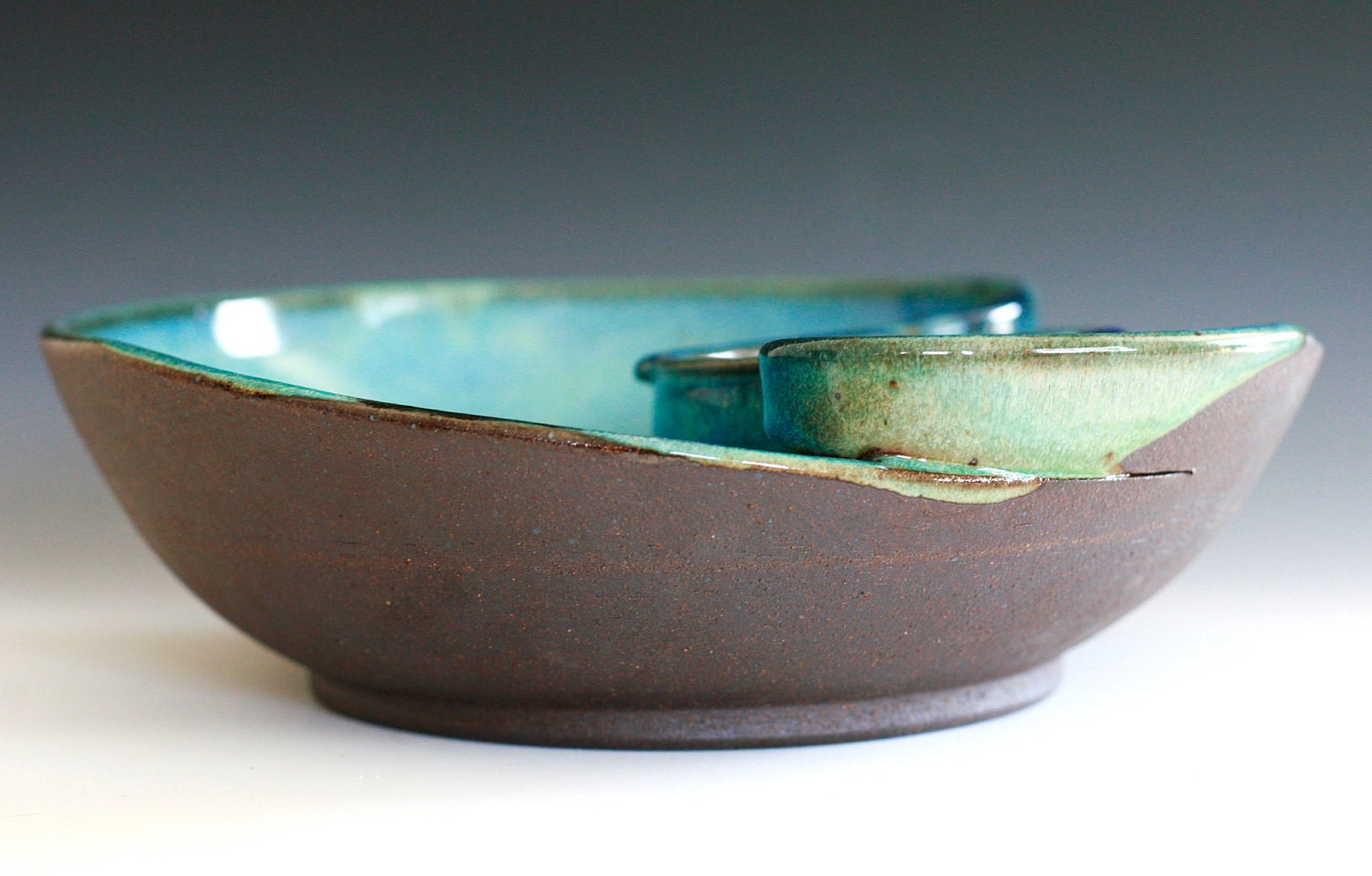 Chip and Dip, handmade ceramic dish, ceramics and pottery