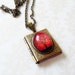 Ruby Sunset -- Small Wearable Art Book Locket