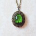 Emerald Bewitched -- Small Wearable Art Locket-Valentine's Gift