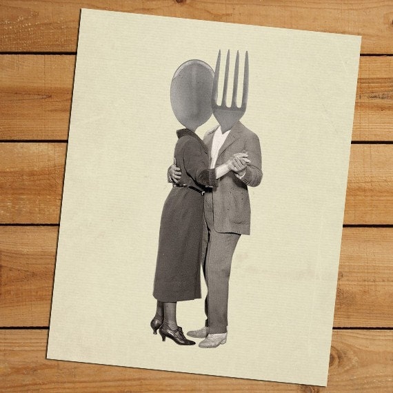 Slow Dancing Utensils Spoon and Fork 8x10 Print