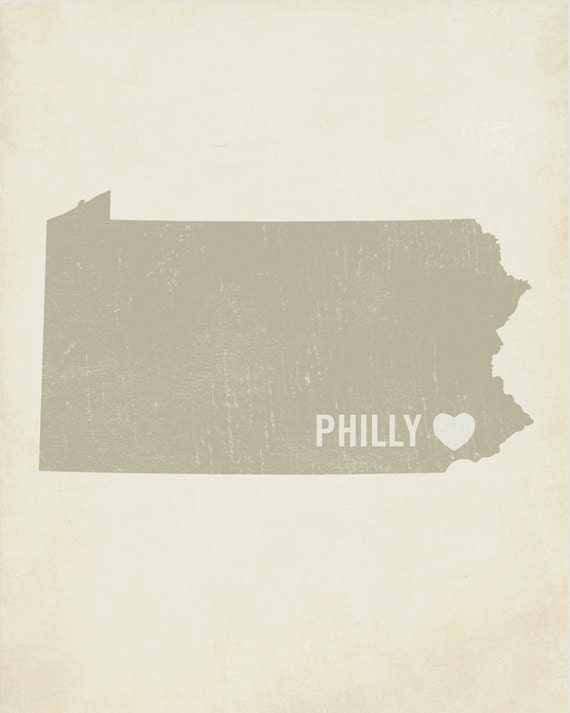 I Love Philadelphia 8x10 Wood Block Art Print - Philly Pennsylvania City State Heart