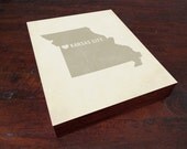 I Love Kansas City - Wood Block Art Print