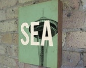 Seattle SEA - Wood Block Art Print
