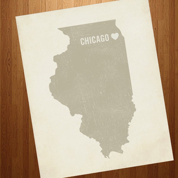 I Love Chicago 8x10 Art Print - Illinois City State Heart
