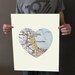 Chicago Art City Heart Map - 16x20 Art Print
