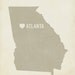 I Love Atlanta Georgia - Wood Block Art Print