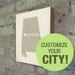 Customized City State Heart - Wood Block Art Print
