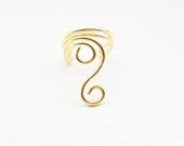 Ear Cuff Gold Double Swirl Ear Wrap Earcuff