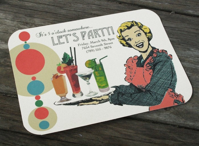 Personalized Cocktail Party Invitations - Set of 12