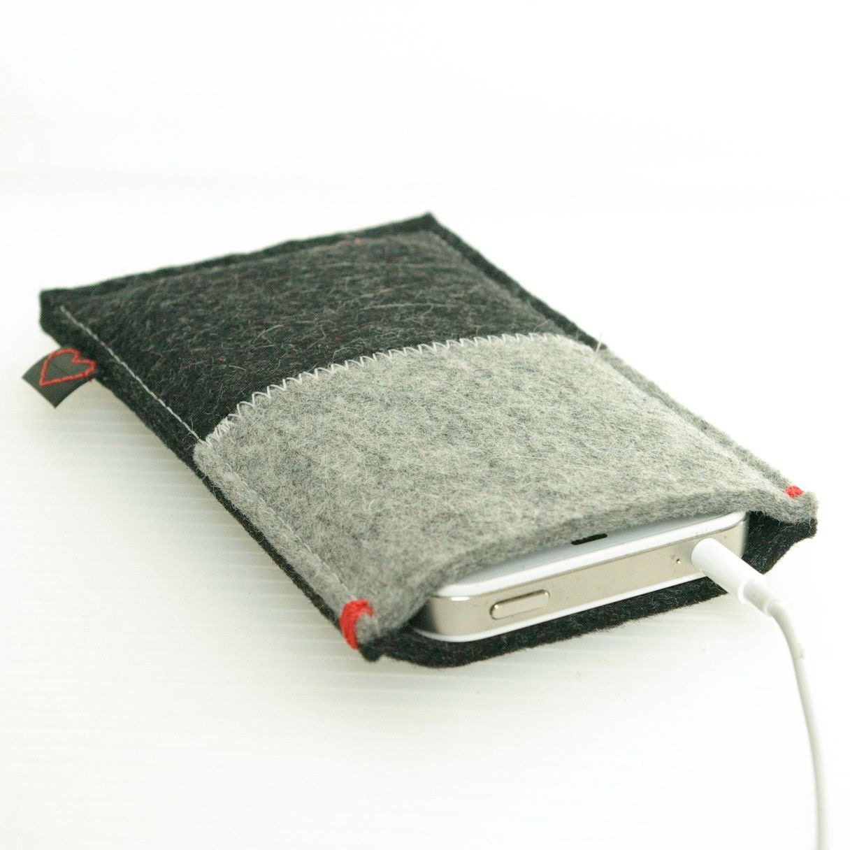 FELT IPHONE COVER - 2 colors gray felt - soft and stylish - handmade in Holland -