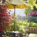 Autumn Photography- Fall Color Photography-Fine Art Photography- Our Table at the Coffee Shop- 5x5 fine art print