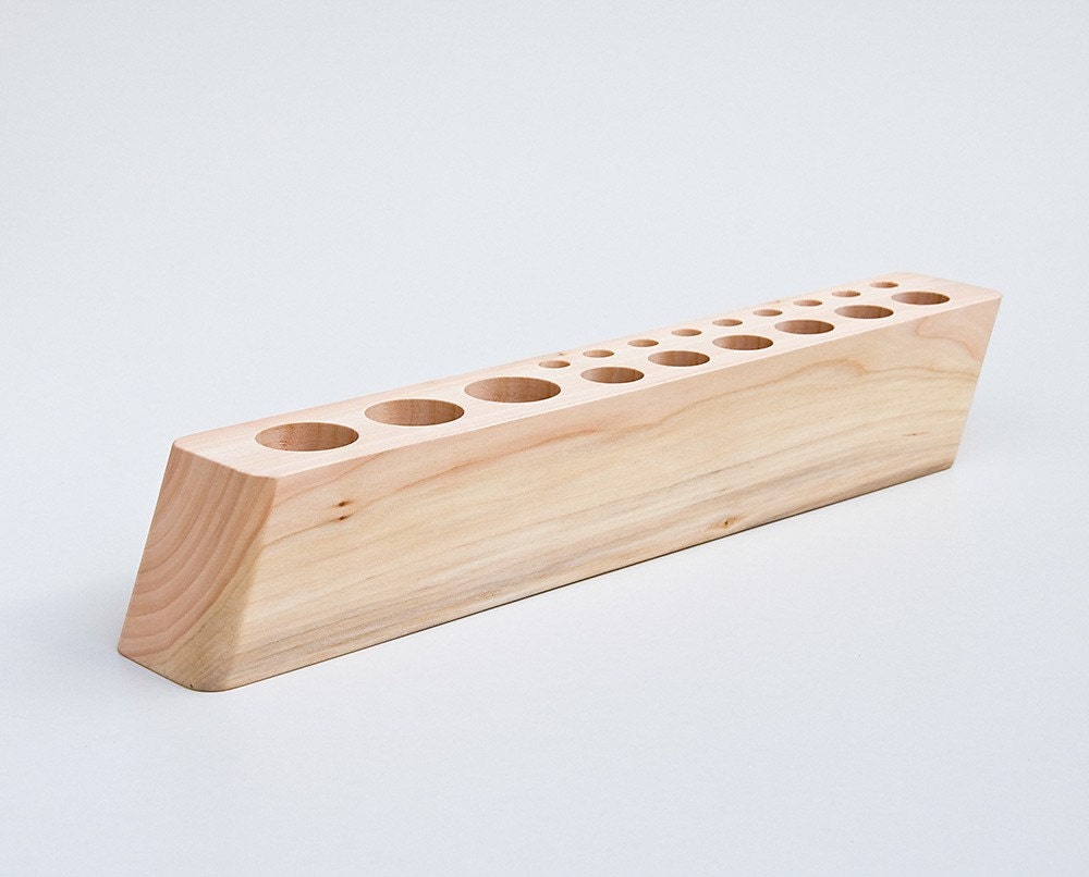 Cosmetic Makeup Organizer Wood Countertop Organizer Brush Holder SCARLETT