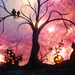 Under the Halloween Moon Two Sided Lighted Glass Block