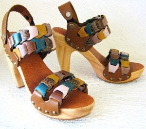 SALE Handmade Clog Shoe Lacey Link  Karen Kell Collection