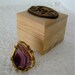 SALE Purple Agate Stone and Brass Wire Ring Wire Wrap with FREE Gift Box Karen Kell Collection