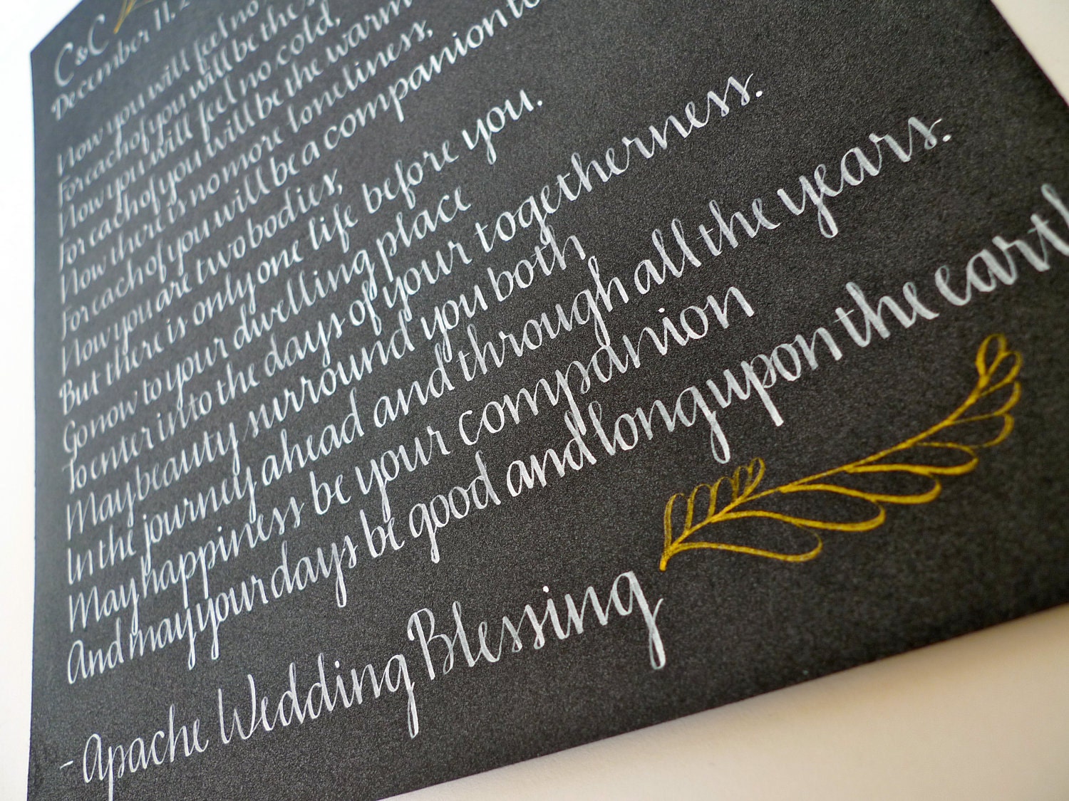 Apache Wedding Blessing Custom Calligraphy Art