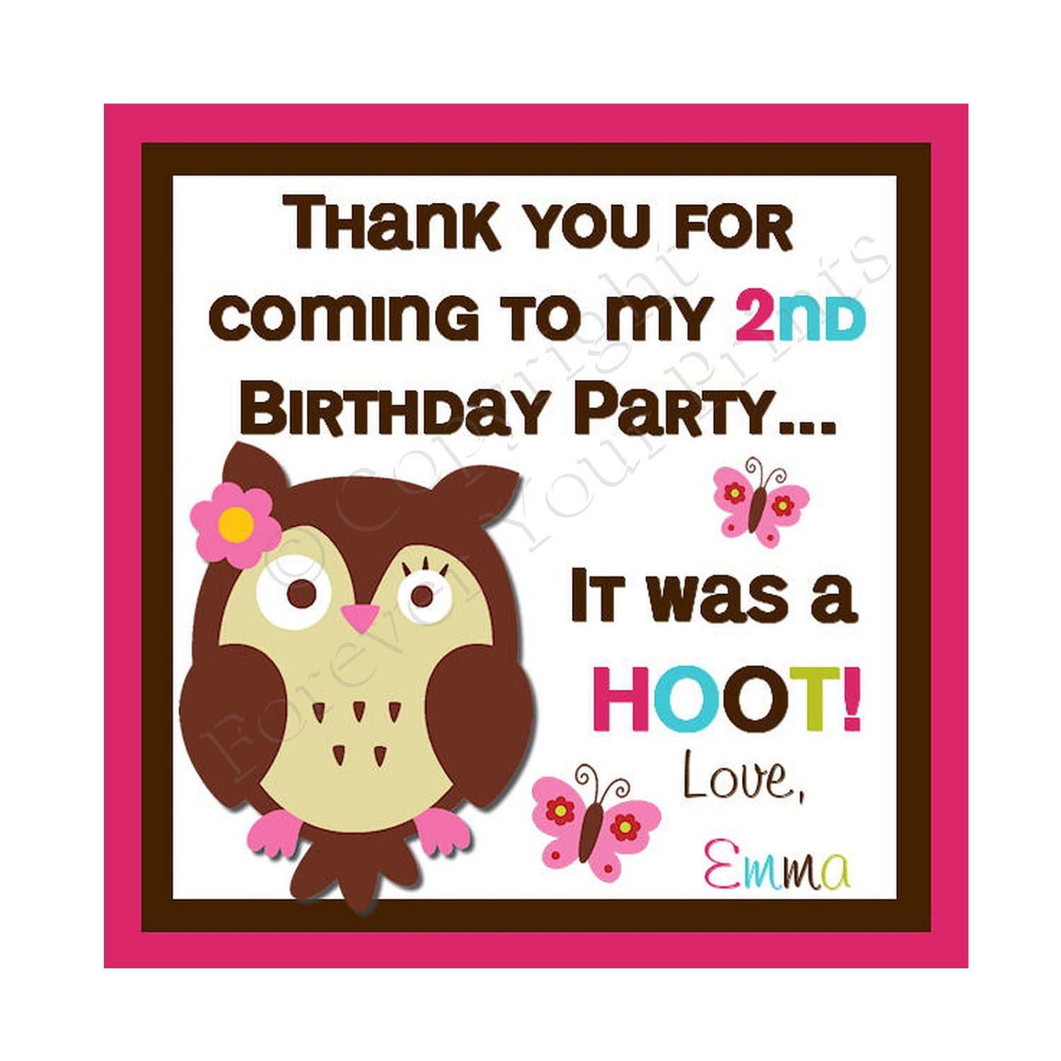 Owl Theme Gift Tags- Owl Birthday Party - You Print - Digital File Il_170x135