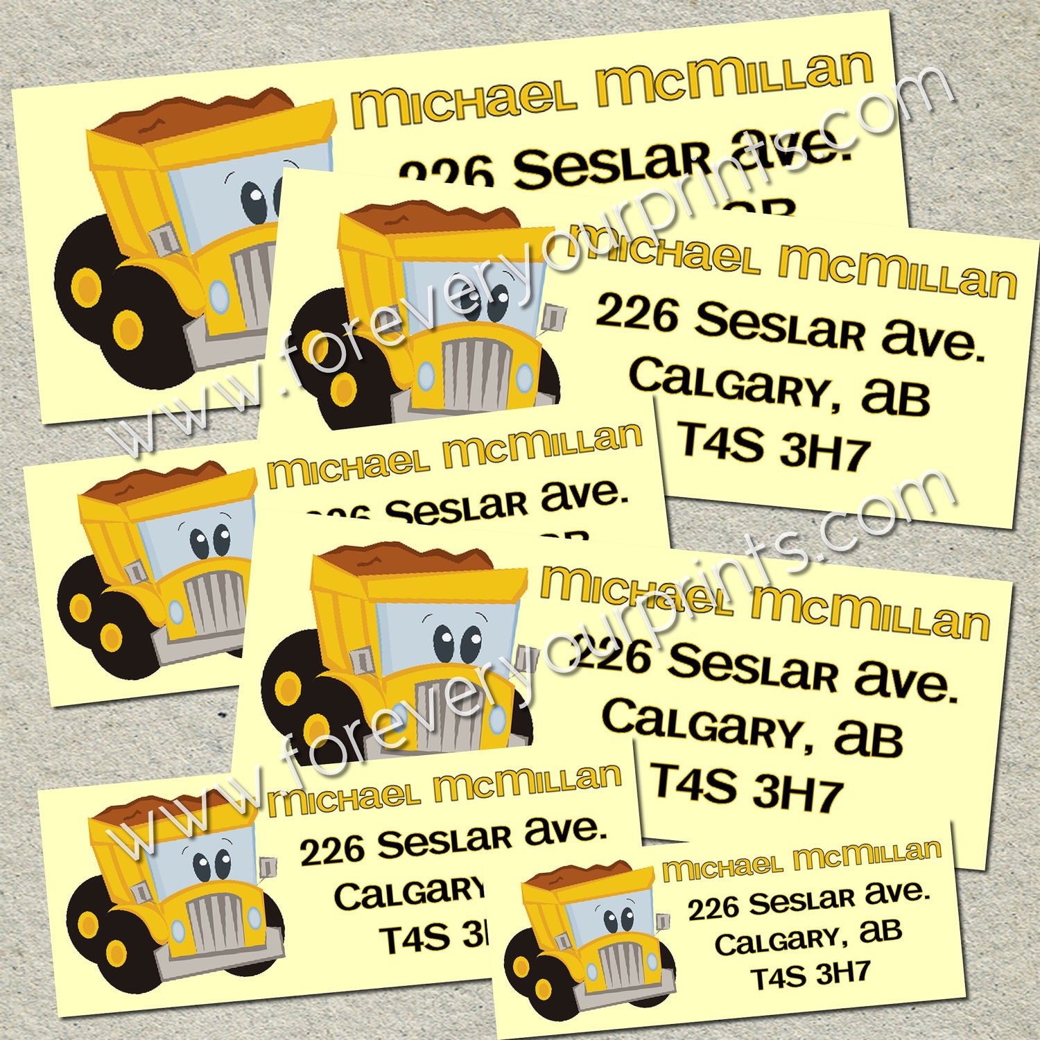 Construction Return Address Labels - DIY - Print Unlimited Copies Il_570xn