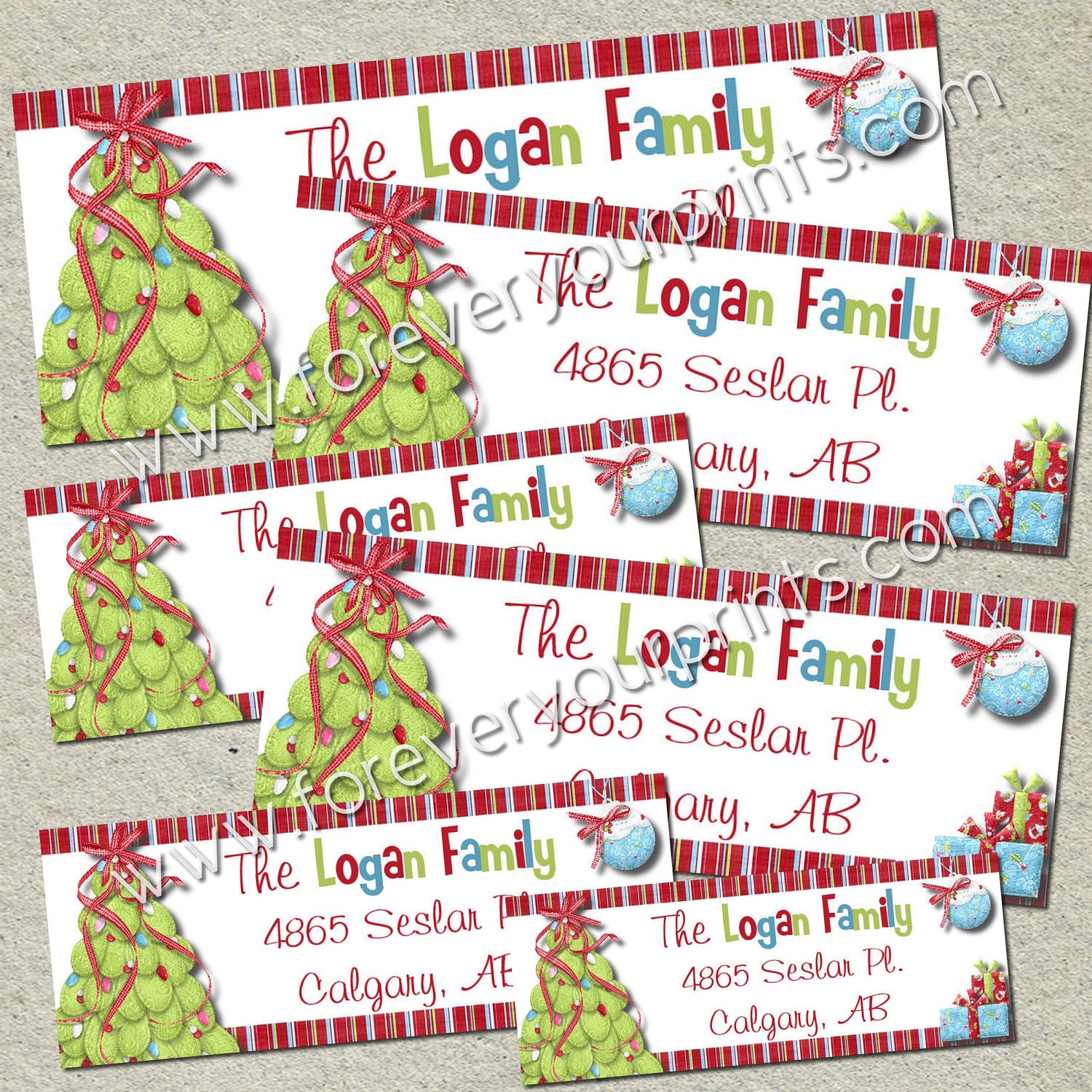 Christmas Return Address Labels - Printable Christmas Labels - Print Unlimited Copies Il_570xn