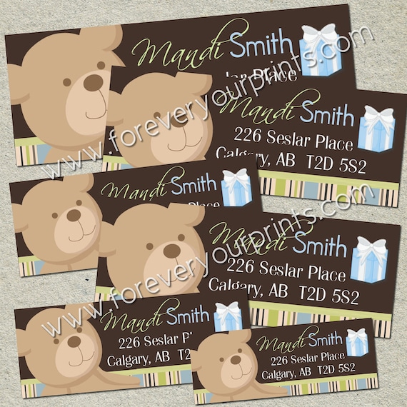 Baby Shower Return Address Labels - DIY You Print- Print Unlimited Copies Il_570xn