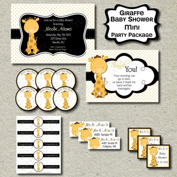 Giraffe Baby Shower Party Package Il_570xn