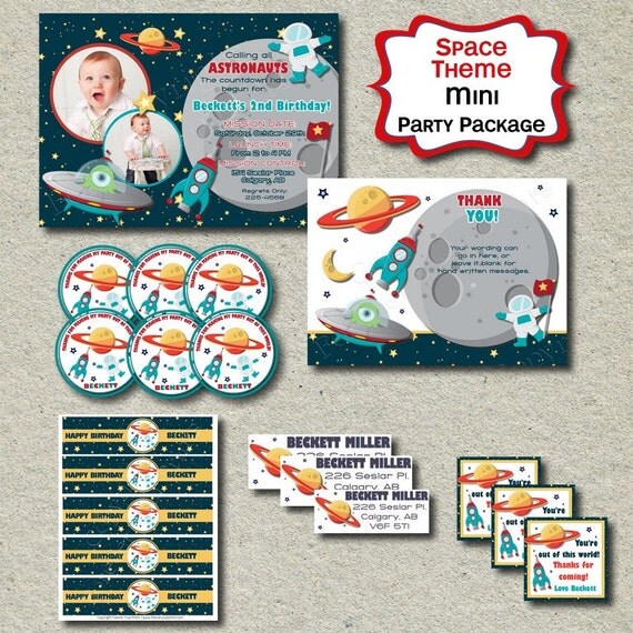 Space Birthday Party Package - Space Themed Birthday - DIY You Print Il_570xn
