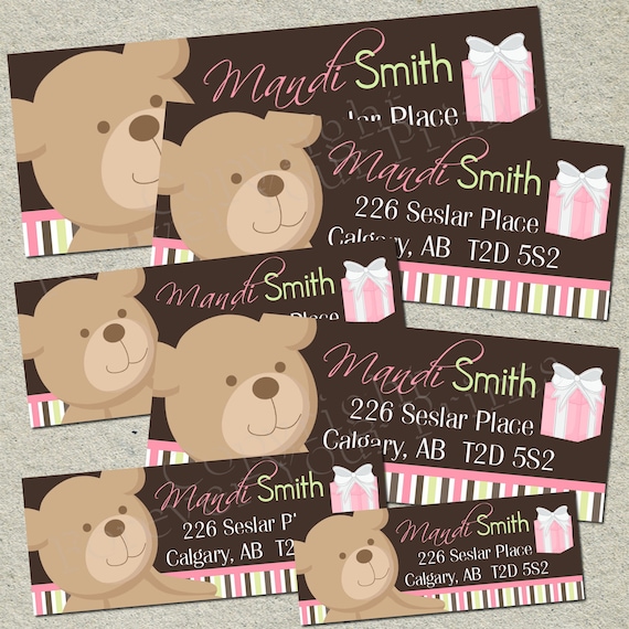 Baby Shower Return Address Labels - DIY You Print- Print Unlimited Copies Il_570xn