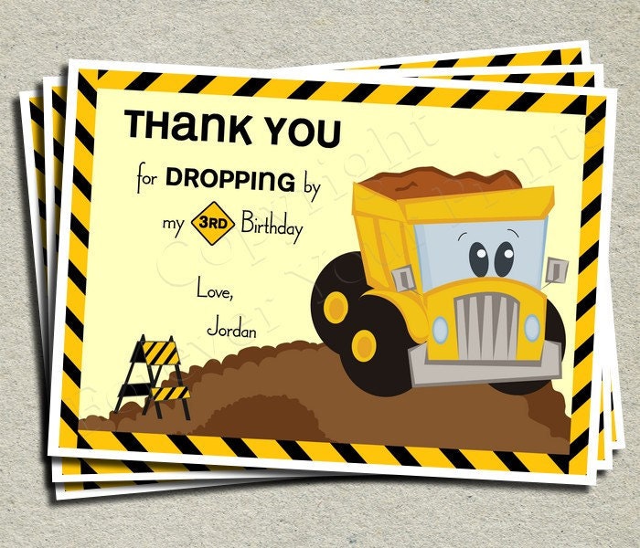 Construction Thank You Card - Printable Design Il_570xn
