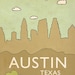 Children Home Decor Nursery Art Print -Austin No.6 - 8x10 Skyline Illustration and Typography City Travel Cityscape Landscape Art Print