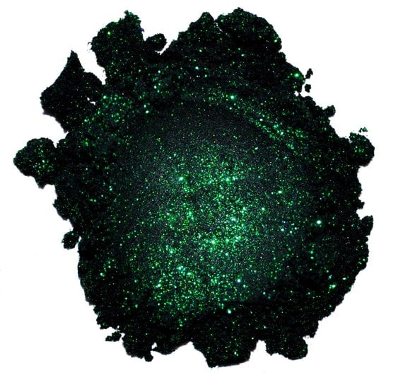 Wicked - Black With Emerald Green Glitter - Carina Dolci Mineral Eye Candy Shadow VEGAN