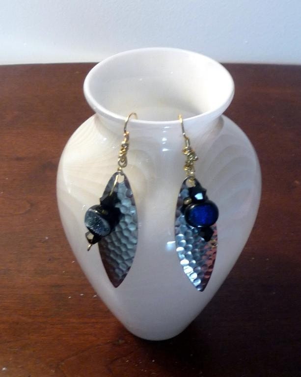 Fish Lure Swarovski Jewelry Statement earrings, free ship